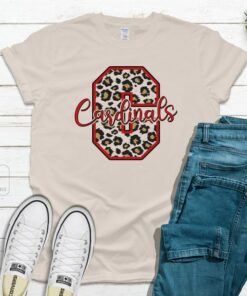 Cardinals Leopard Letter Bleach or Solid Tee