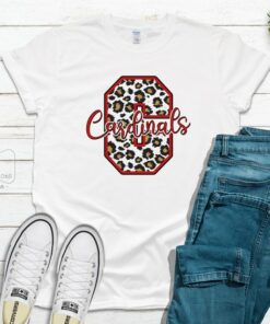 Cardinals Leopard Letter Bleach or Solid Tee