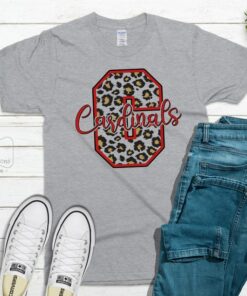 Cardinals Leopard Letter Bleach or Solid Tee