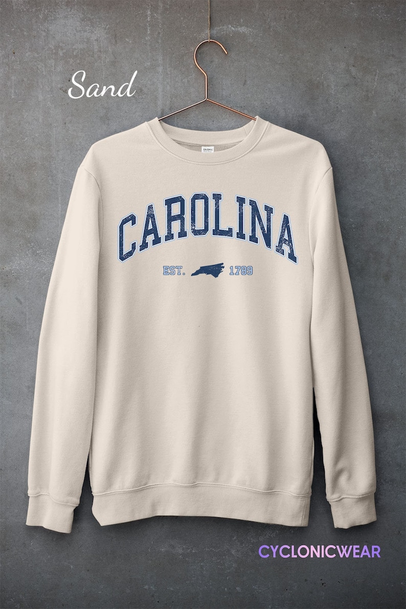 Carolina College Sweatshirt, Vintage Carolina Sweatshirt, Carolina Fan Crewneck, Distressed Carolina Sweatshirt, Carolina Student gift
