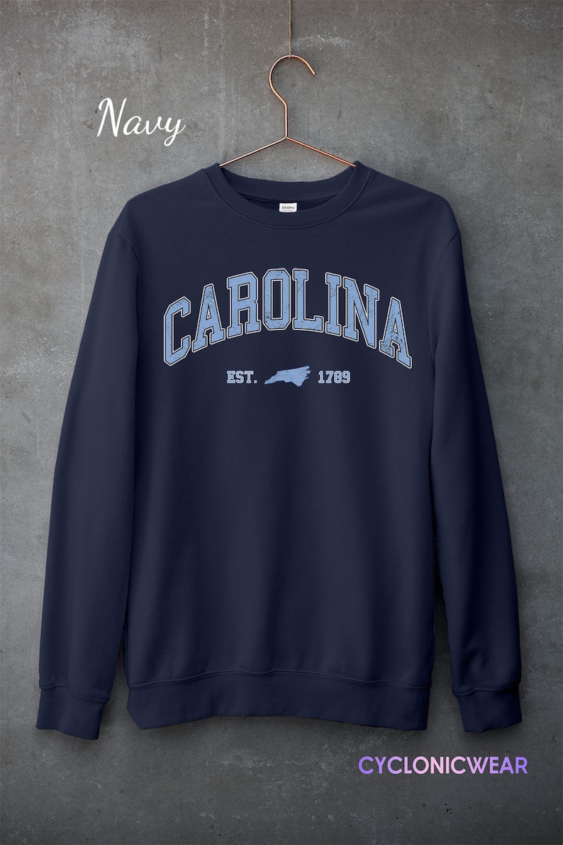 Carolina College Sweatshirt, Vintage Carolina Sweatshirt, Carolina Fan Crewneck, Distressed Carolina Sweatshirt, Carolina Student gift