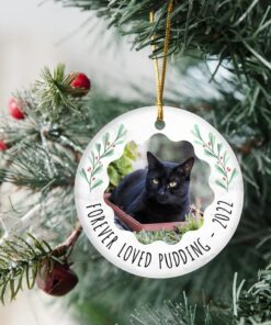 Cat Memorial Christmas Ceramic Ornament, Pet Ornament, Personalized Cat Loss Gift, Cat Memorial Cat Sympathy Gift, Custom Cat Lover Gift
