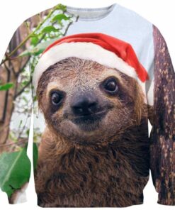 Christmas Sloth Face Ugly Christmas Sweater, All Over Print Sweatshirt, Ugly Sweater, Christmas Sweaters, Hoodie, Sweater
