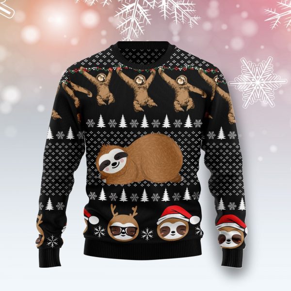 Crazy Sloth Ugly Christmas Sweater, All Over Print Sweatshirt, Ugly Sweater, Christmas Sweaters, Hoodie, Sweater