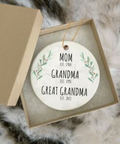 Custom Mom, Grandma, Great Grandma Ceramic Ornament, Pregnancy Announcement, Pregnancy Reveal, New Baby Reveal, Christmas Ornaments For Her