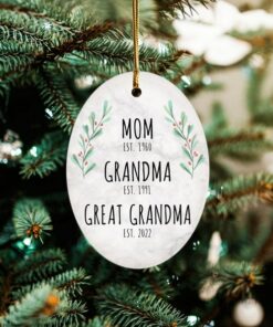 Custom Mom, Grandma, Great Grandma Ceramic Ornament, Pregnancy Announcement, Pregnancy Reveal, New Baby Reveal, Christmas Ornaments For Her
