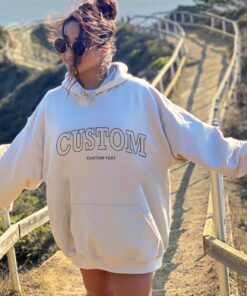 Custom Name College Letters Oversized Hoodie