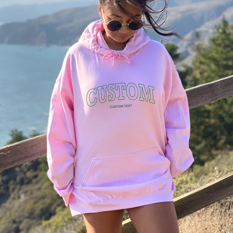Custom Name College Letters Oversized Hoodie