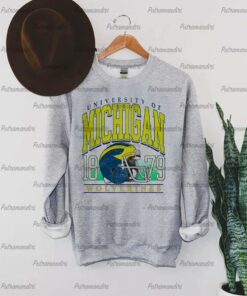 Custom Your City, Vintage University of Michigan 1879 Crewneck Sweatshirt, Football Michigan Shirt, Michigan Fan Crewneck Shirt, Michigan