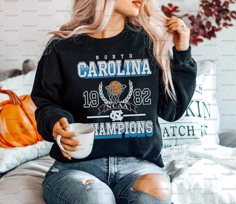 Custom Your University-Vintage Carolina Sweatshirt, Carolina Fan Crewneck Sweatshirt, Distressed Carolina Sweatshirt, Carolina Gift