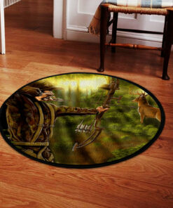 Deer Bow Hunting Round Rug, Carpet