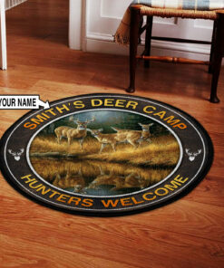 Deer Hunting Camp Round Rug, Carpet