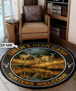 Deer Hunting Camp Round Rug, Carpet