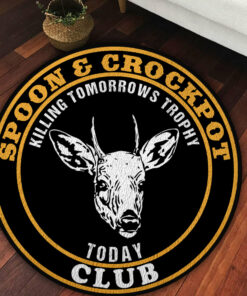 Deer Hunting Spoon and Crockpot Club Home Decor Round Rug, Carpet