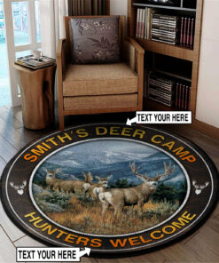 Deer Hunting Welcome Round Rug, Carpet