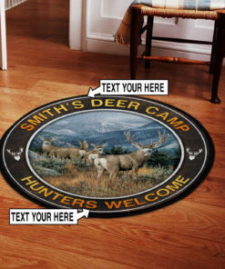 Deer Hunting Welcome Round Rug, Carpet