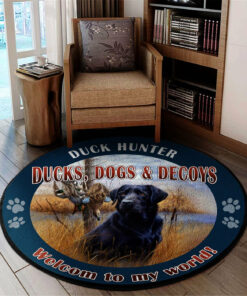 Duck Hunter Welcome Round Rug, Carpet