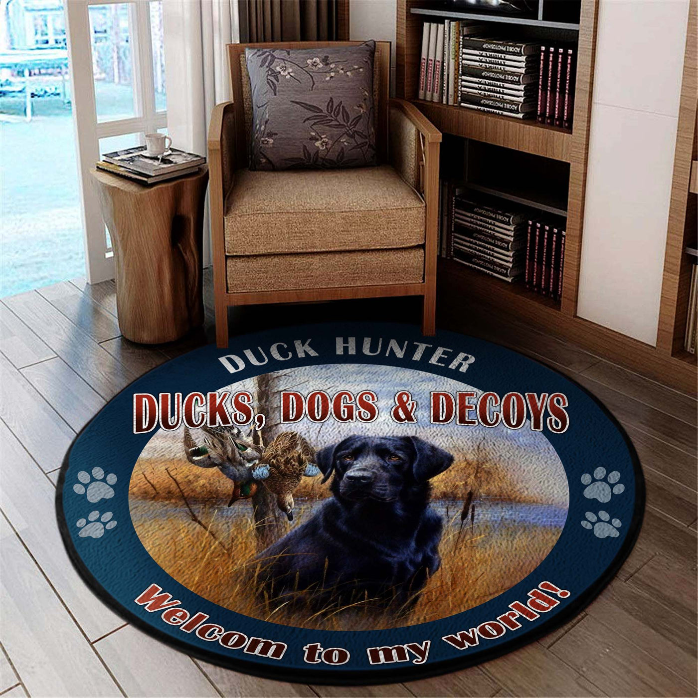 Duck Hunter Welcome Round Rug, Carpet