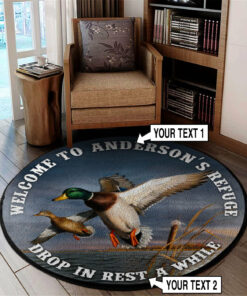 Duck Hunting Welcome Round Rug, Carpet