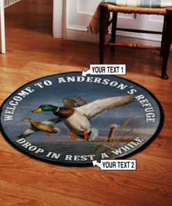 Duck Hunting Welcome Round Rug, Carpet