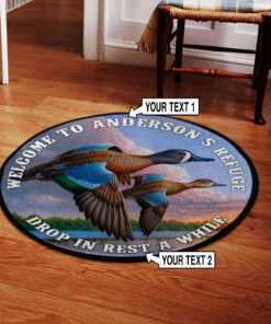 Duck Lovers Waterfowl Hunting Welcome Round Rug, Carpet