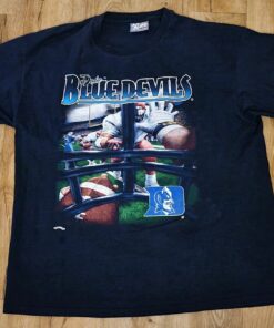 Duke Blue Devils Football vintage 1990's Nutmeg T-Shirt Gifts For Men's