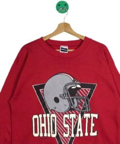FOOTBALL! Ohio State Buckeyes Football Sweatshirt Red Colour Nice Design