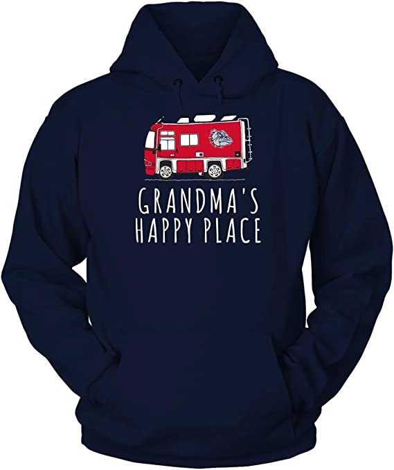 FanPrint Gonzaga Bulldogs Hoodie, Camping Grandma's Happy Place Team Hoodie