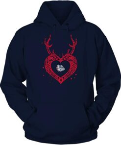 FanPrint Gonzaga Bulldogs Hoodie, Deer Pattern Heart Team Hoodie