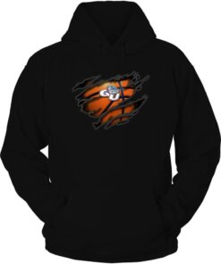FanPrint Gonzaga Bulldogs Hoodie, Tearing Basketball