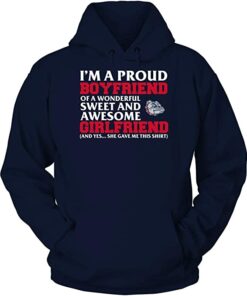 FanPrint Gonzaga Bulldogs, I'm A Proud Boyfriend of an Awesome Girlfriend Shirt Gifts for Fans