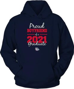 FanPrint Gonzaga Bulldogs, Proud Boyfriend, 2021 Graduation Gift Shirt for Fans