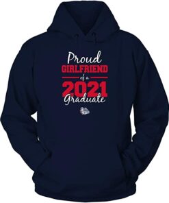 FanPrint Gonzaga Bulldogs, Proud Girlfriend 2021 Graduation Gift Shirt for Fans