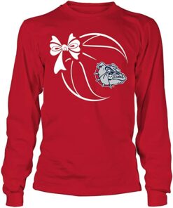 FanPrint Gonzaga Bulldogs Shirt, Basketball Ribbon Gifts for Fans