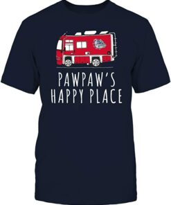 FanPrint Gonzaga Bulldogs Shirt, Camping Pawpaw's Happy Place Team Gifts for Fans