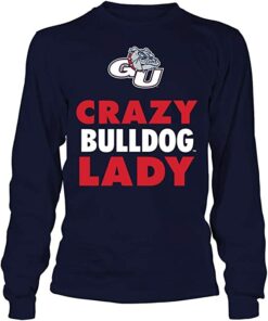 FanPrint Gonzaga Bulldogs Shirt, Crazy Lady Longsleeve Gifts for Fans
