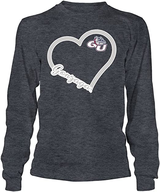 FanPrint Gonzaga Bulldogs Shirt, Heart, Gonzaga