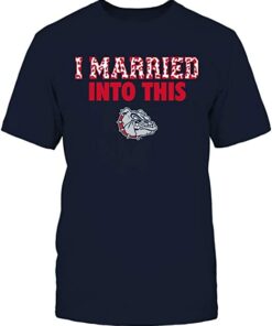 FanPrint Gonzaga Bulldogs Shirt, I Married Into This, Leopard Pattern