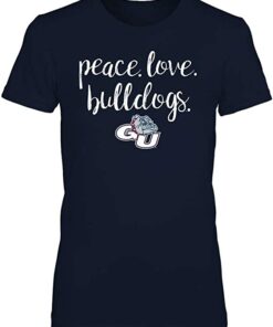 FanPrint Gonzaga Bulldogs Shirt, Peace. Love. Bulldogs., Officially Licensed Gonzaga University Shirt