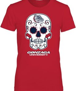 FanPrint Gonzaga Bulldogs Shirt, Sugar Skull