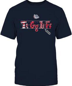 FanPrint Gonzaga Bulldogs TGIF Hand Drawn College Team Logo Graphic Shirt Gifts for Fans