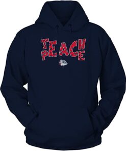 FanPrint Gonzaga Bulldogs, Teach Peace Doodle Pattern Gift Shirt