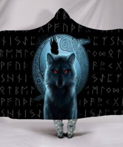 Fenrir Wolf Viking Hooded Blanket