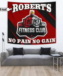 Fitness Club Banner Flag Tapestry Home Gym Decor Weightlifting Wall Art