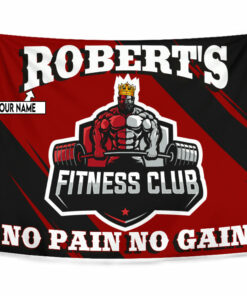 Fitness Club Banner Flag Tapestry Home Gym Decor Weightlifting Wall Art