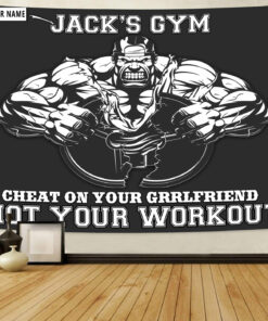 Fitness Home Gym Decor, Cheat on Your GirlFriend Motivational Banner Flag Tapestry