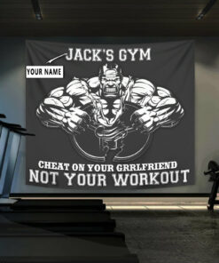 Fitness Home Gym Decor, Cheat on Your GirlFriend Motivational Banner Flag Tapestry