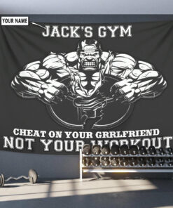 Fitness Home Gym Decor, Cheat on Your GirlFriend Motivational Banner Flag Tapestry