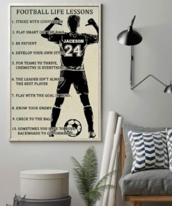 Football Life Lessons Personalized Soccer Poster Canvas Framed Wall Hangings Home Dorm Room Decor Meaning Gifts for Son Soccer Boys Sports Lovers