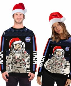 Funny Santa Claus Astronaut Ugly Christmas Sweater, All Over Print Sweatshirt, Ugly Sweater, Christmas Sweaters, Hoodie, Sweater